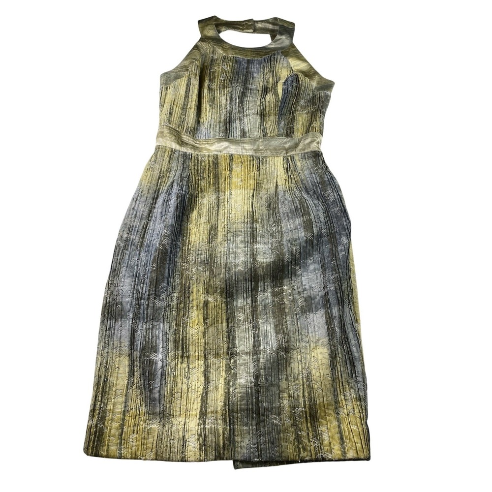 Vintage‎ Howard Wolf Art Deco Crepe Textured Metallic Satin Dress Size 12